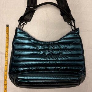 Think Royln Elton Hobo Crossbody Bag Pearl Peacock Metallic Blue